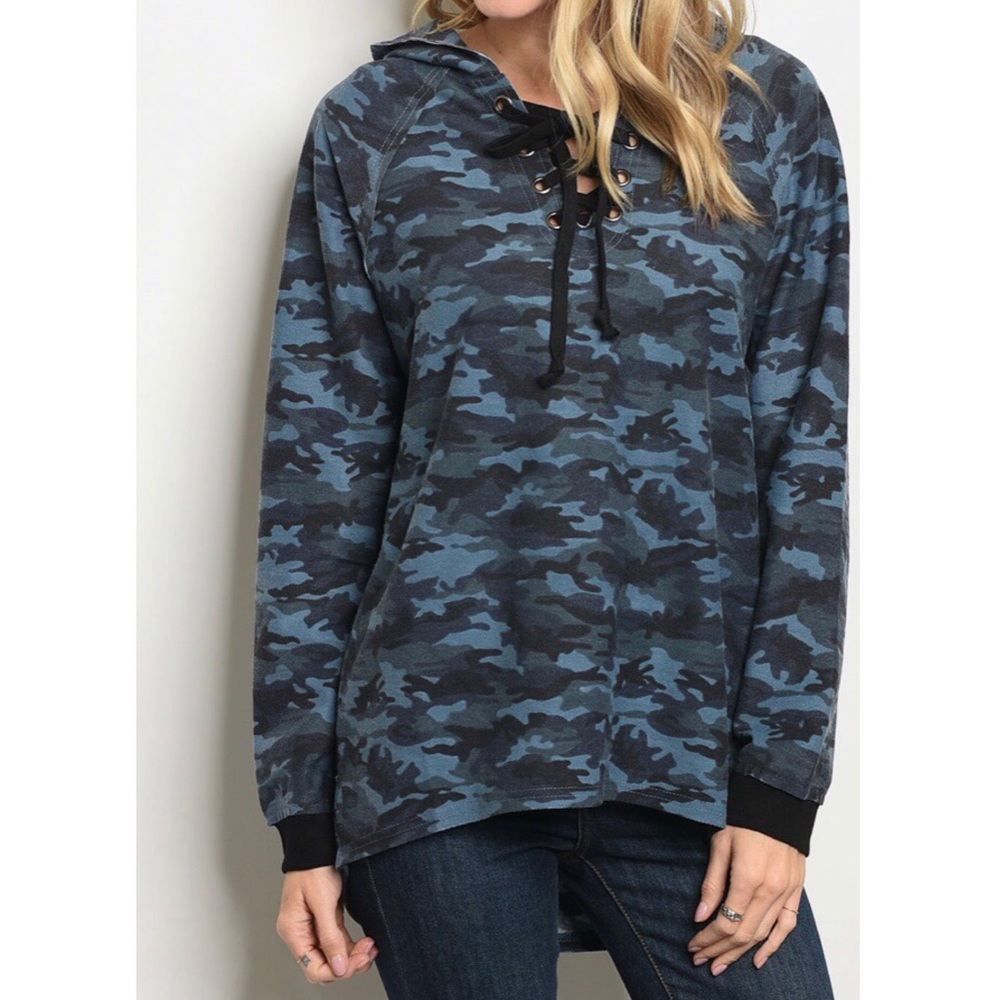 Blue Camo Top